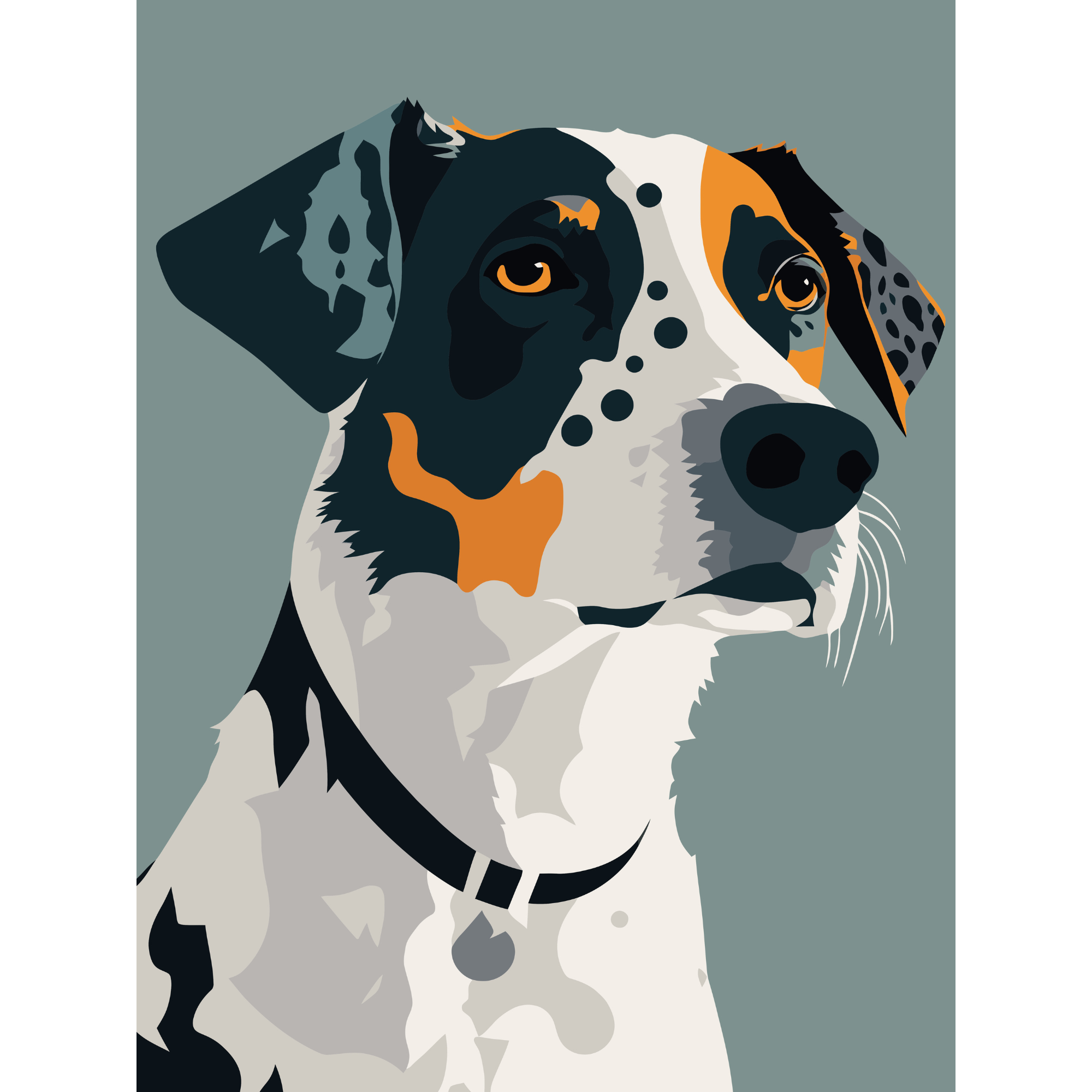 Vinyl Decal, Striking Canine Portrait Print on Quality Material, Vibrant Dog Artwork for Home Decor