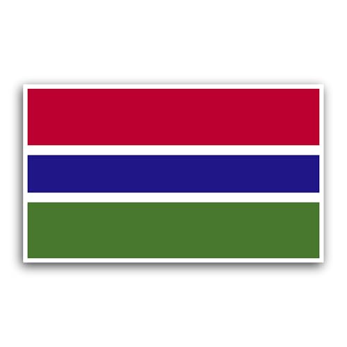 2 (Pieces) 3" and 5" Gambia Flag Sticker, Waterproof Vinyl Decals for Many Purpose Like Cars, Trucks