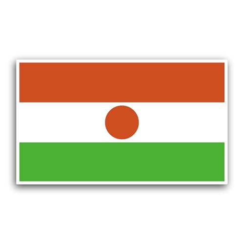 2 (Pieces) 3" and 5" Niger Flag Sticker, Waterproof Vinyl Decals for Many Purpose Like Cars, Trucks,