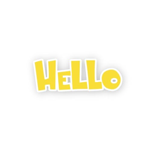 2 (Pieces) 3" and 5" Hello Sign Sticker, Waterproof Vinyl Decals for Many Purpose Like Cars, Trucks,
