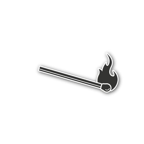 2 (Pieces) 3" and 5" Matchstick Burning Sticker, Waterproof Vinyl Decals for Many Purpose Like Cars,