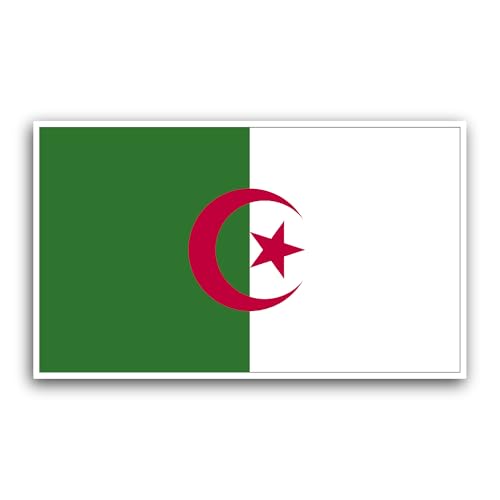 2 (Pieces) 3" and 5" Algeria Flag Sticker, Waterproof Vinyl Decals for Many Purpose Like Cars, Truck
