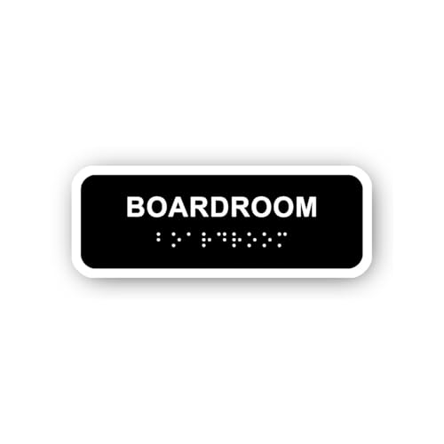 2 (Pieces) 3" and 5" Boardroom Sign with Braille Sticker, Waterproof Vinyl Decals for Many Purpose L
