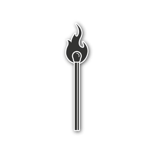 2 (Pieces) 3" and 5" The Ignited Stick Sticker, Waterproof Vinyl Decals for Many Purpose Like Cars,
