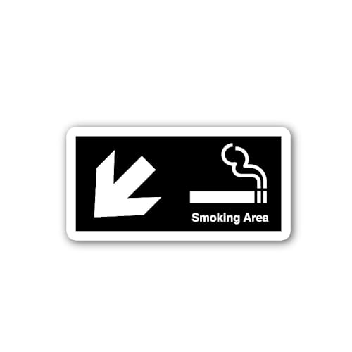 2 (Pieces) 3" and 5" Smoking Area Icon Sticker, Waterproof Vinyl Decals for Many Purpose Like Cars,