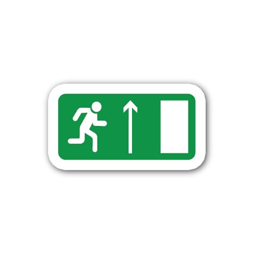 2 (Pieces) 3" and 5" The Nearest Emergency exit Sticker, Waterproof Vinyl Decals for Many Purpose Li