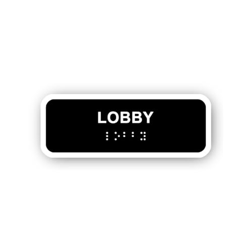 2 (Pieces) 3" and 5" Lobby Sign Sticker, Waterproof Vinyl Decals for Many Purpose Like Cars, Trucks,