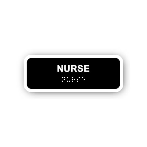 2 (Pieces) 3" and 5" Nurse Room Sign with Braille Sticker, Waterproof Vinyl Decals for Many Purpose