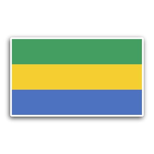 2 (Pieces) 3" and 5" Gabon Flag Sticker, Waterproof Vinyl Decals for Many Purpose Like Cars, Trucks,