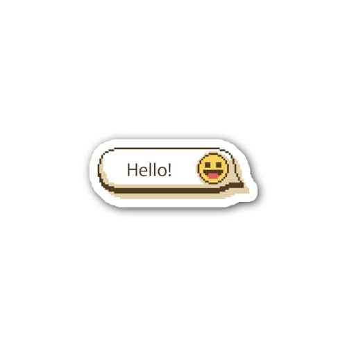 2 (Pieces) 3" and 5" 8-Bit Greeting Icon Sticker, Waterproof Vinyl Decals for Many Purpose Like Cars