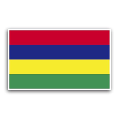 2 (Pieces) 3" and 5" Mauritius Flag Sticker, Waterproof Vinyl Decals for Many Purpose Like Cars, Tru