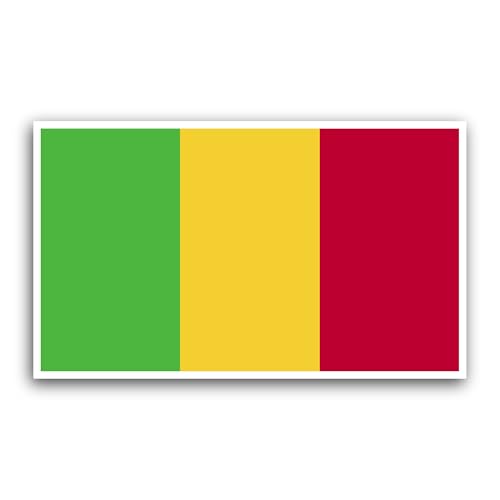 2 (Pieces) 3" and 5" Mali Flag Sticker, Waterproof Vinyl Decals for Many Purpose Like Cars, Trucks,