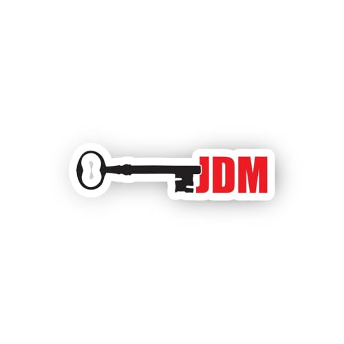 2 (Pieces) 3" and 5" JDM Key Design Sticker, Waterproof Vinyl Decals for Many Purpose Like Cars, Tru