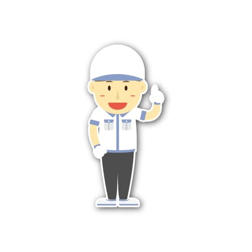 2 (Pieces) 3" and 5" Male Worker or Student Giving a Thumbs-up Sticker, Waterproof Vinyl Decals for