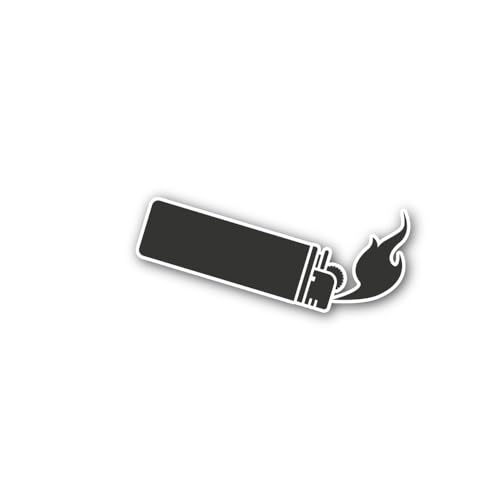 2 (Pieces) 3" and 5" Butane Lighter Graphic Sticker, Waterproof Vinyl Decals for Many Purpose Like C