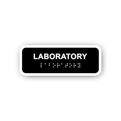 2 (Pieces) 3" and 5" Laboratory Sign with Braille Sticker, Waterproof Vinyl Decals for Many Purpose