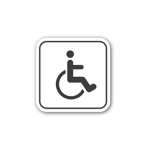 2 (Pieces) 3" and 5" Wheelchair Disabled Access Sign icon Sticker, Waterproof Vinyl Decals for Many