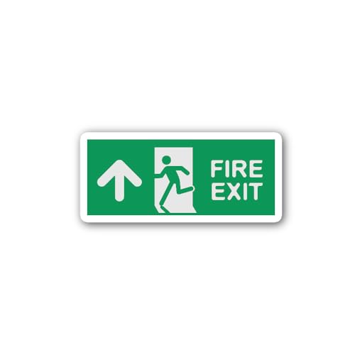 2 (Pieces) 3" and 5" Fire exit Sign Sticker, Waterproof Vinyl Decals for Many Purpose Like Cars, Tru