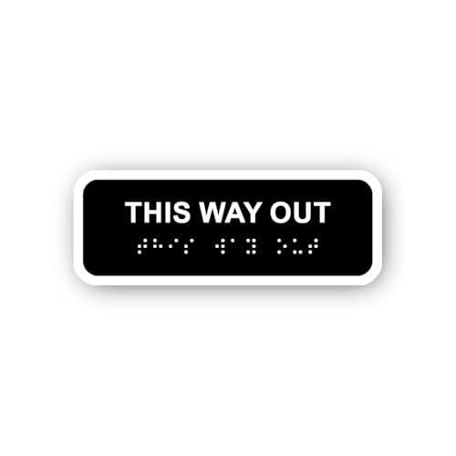 2 (Pieces) 3" and 5" This Way Out Sign Sticker, Waterproof Vinyl Decals for Many Purpose Like Cars,