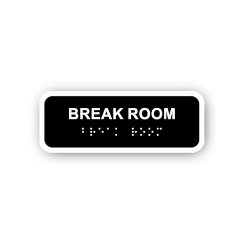 2 (Pieces) 3" and 5" Break Room Sign with Braille Sticker, Waterproof Vinyl Decals for Many Purpose