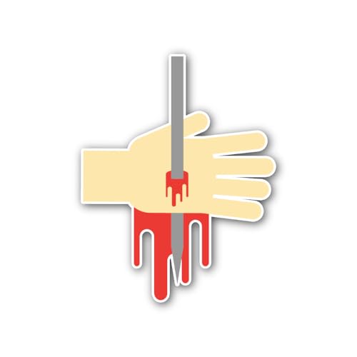 2 (Pieces) 3" and 5" Knife or a Sharp Sticker, Waterproof Vinyl Decals for Many Purpose Like Cars, T