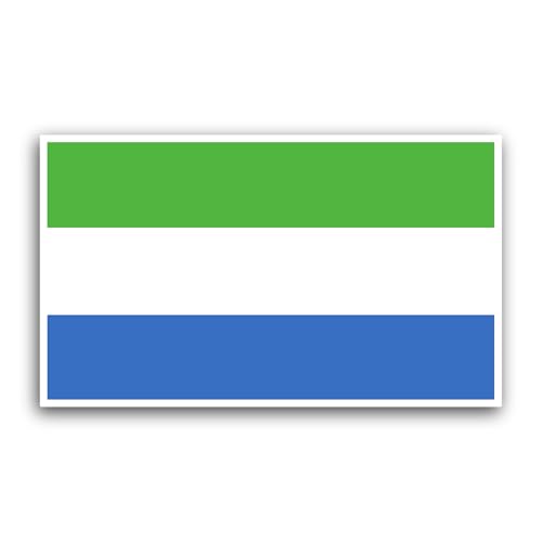 2 (Pieces) 3" and 5" Sierra Leone Flag Sticker, Waterproof Vinyl Decals for Many Purpose Like Cars,