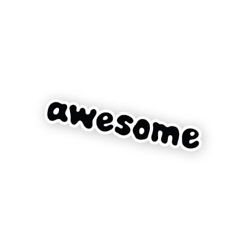 2 (Pieces) 3" and 5" Awesome Sign Sticker, Waterproof Vinyl Decals for Many Purpose Like Cars, Truck