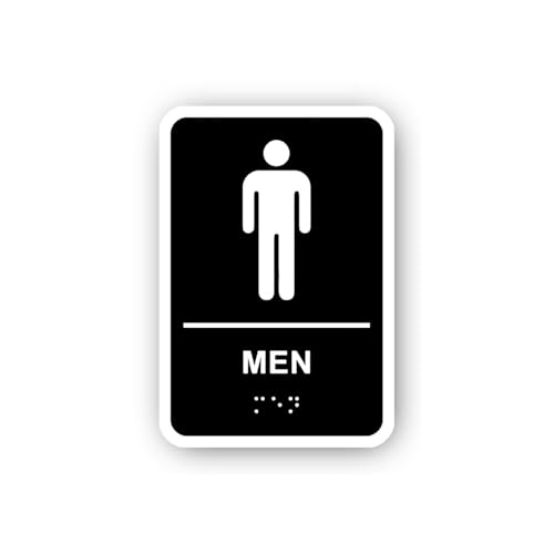 2 (Pieces) 3" and 5" Men's Restroom Sign Sticker, Waterproof Vinyl Decals for Many Purpose Like Cars