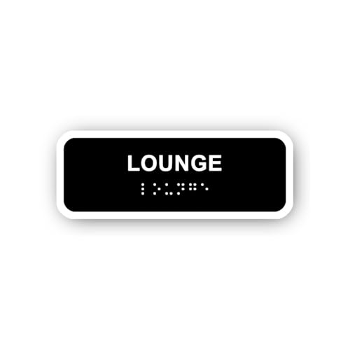 2 (Pieces) 3" and 5" Lounge Sign (Text Only) Sticker, Waterproof Vinyl Decals for Many Purpose Like