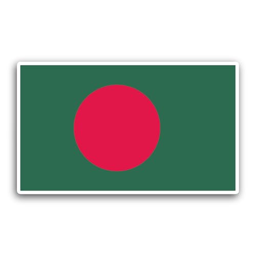 2 (Pieces) 3" and 5" Bangladesh Flag Sticker, Waterproof Vinyl Decals for Many Purpose Like Cars, Tr