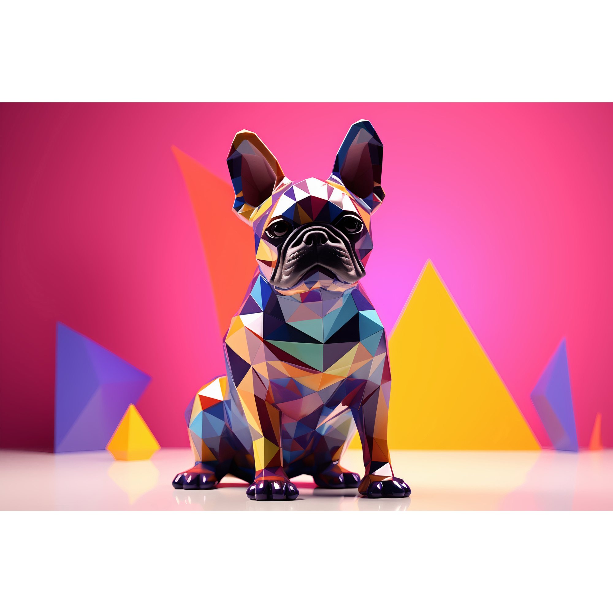 Vinyl Decal, Contemporary Display Piece Featuring a Multifaceted Form and a Spectrum of Hues (5" x 7