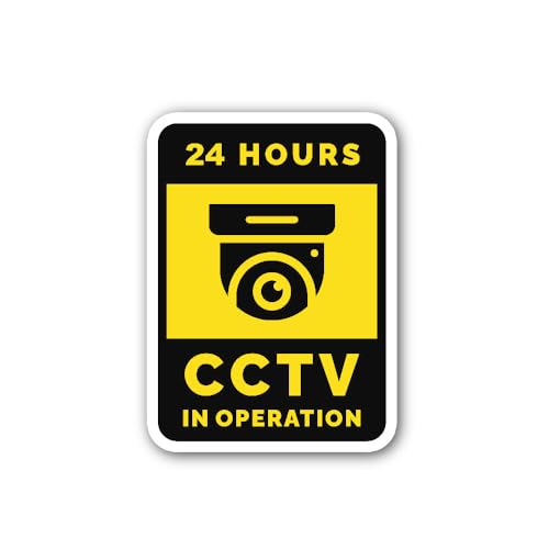 2 (Pieces) 3" and 5" CCTV in Operation Sticker, Waterproof Vinyl Decals for Many Purpose Like Cars,