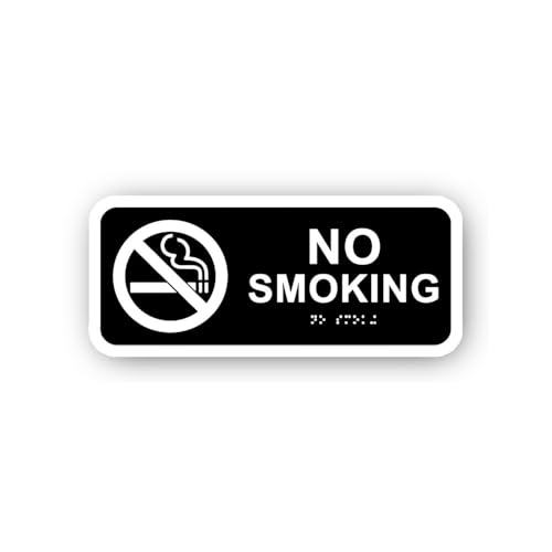 2 (Pieces) 3" and 5" No Smoking with Symbol Sticker, Waterproof Vinyl Decals for Many Purpose Like C
