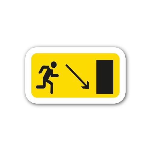 2 (Pieces) 3" and 5" Man Arrow & Down Sticker, Waterproof Vinyl Decals for Many Purpose Like Cars, T