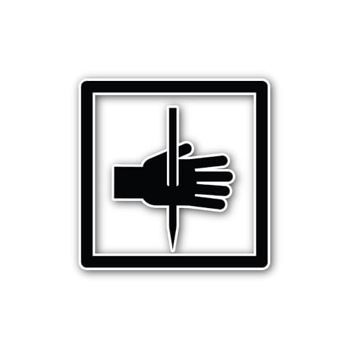 2 (Pieces) 3" and 5" Sharp Protrusion Hazard Sticker, Waterproof Vinyl Decals for Many Purpose Like