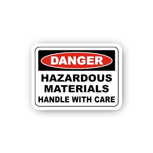 2 (Pieces) 3" and 5" Hazardous Materials Handling Sticker, Waterproof Vinyl Decals for Many Purpose