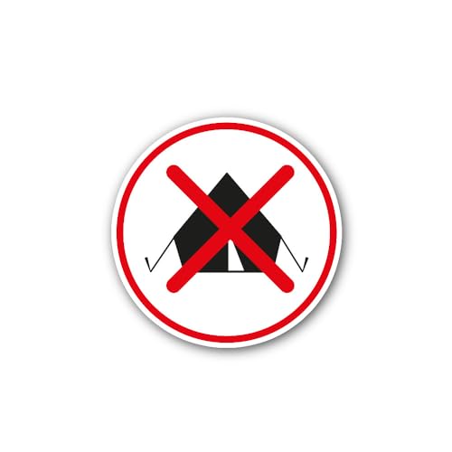 2 (Pieces) 3" and 5" No Camping Sign Icon Sticker, Waterproof Vinyl Decals for Many Purpose Like Car