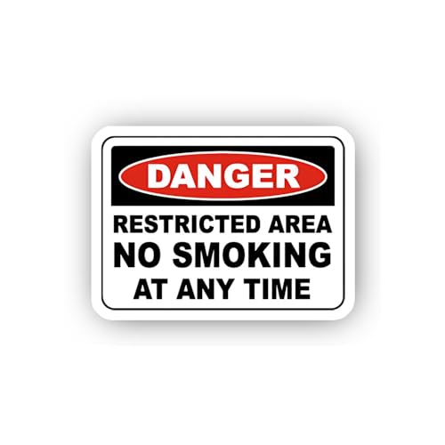 2 (Pieces) 3" and 5" Restricted Area Continuous Safety Alert Sticker, Waterproof Vinyl Decals for Ma