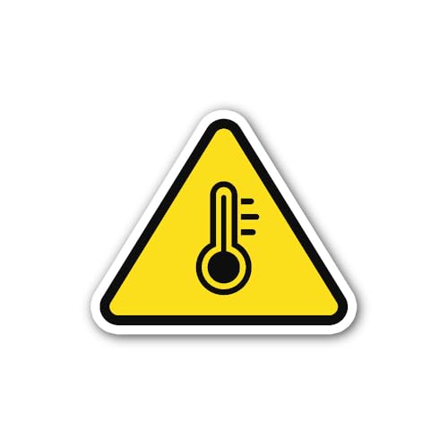 2 (Pieces) 3" and 5" High Temperature Warning Sign Sticker, Waterproof Vinyl Decals for Many Purpose