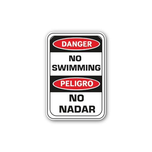 2 (Pieces) 3" and 5" Danger No Diving Sign Sticker, Waterproof Vinyl Decals for Many Purpose Like Ca