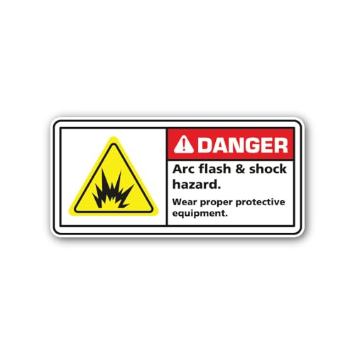 2 (Pieces) 3" and 5" Wear Proper Protective Equipment Sign Sticker, Waterproof Vinyl Decals for Many