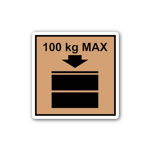 2 (Pieces) 3" and 5" Maximum Stacking Load Symbol Sticker, Waterproof Vinyl Decals for Many Purpose
