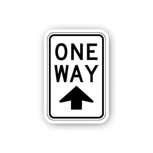 2 (Pieces) 3" and 5" One Way Sign with Up Arrow Sticker, Waterproof Vinyl Decals for Many Purpose Li