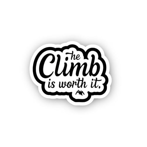 2 (Pieces) 3" and 5" The Climb is Worth It Mountain Icon Sticker, Waterproof Vinyl Decals for Many P