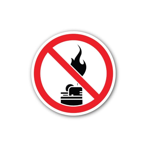 2 (Pieces) 3" and 5" Lighter Banned Icon Sticker, Waterproof Vinyl Decals for Many Purpose Like Cars