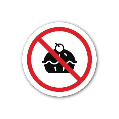 2 (Pieces) 3" and 5" No Cupcake Sign Sticker, Waterproof Vinyl Decals for Many Purpose Like Cars, Tr