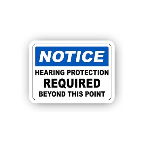 2 (Pieces) 3" and 5" Hearing Protection Boundary Notice Sticker, Waterproof Vinyl Decals for Many Pu