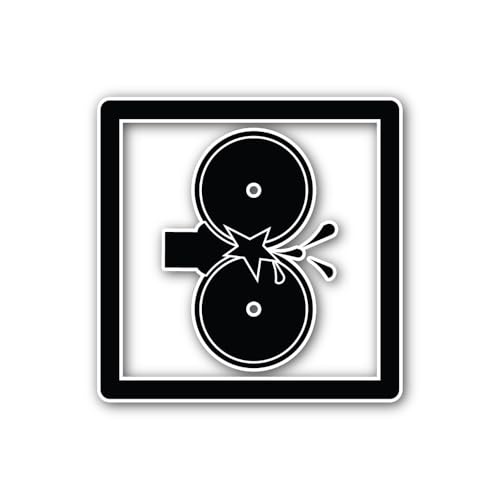 2 (Pieces) 3" and 5" Nip Point Hazard Icon Sticker, Waterproof Vinyl Decals for Many Purpose Like Ca
