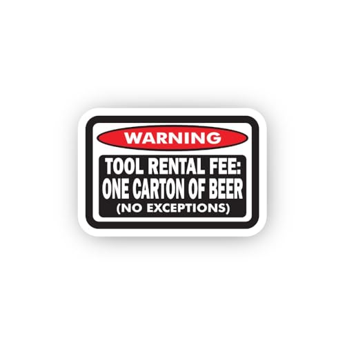 2 (Pieces) 3" and 5" Tool Rental Warning Sign Sticker, Waterproof Vinyl Decals for Many Purpose Like