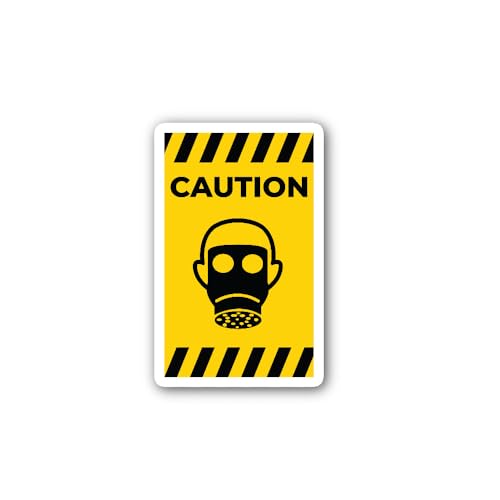 2 (Pieces) 3" and 5" Symbol wear Goggles Caution Sign Sticker, Waterproof Vinyl Decals for Many Purp